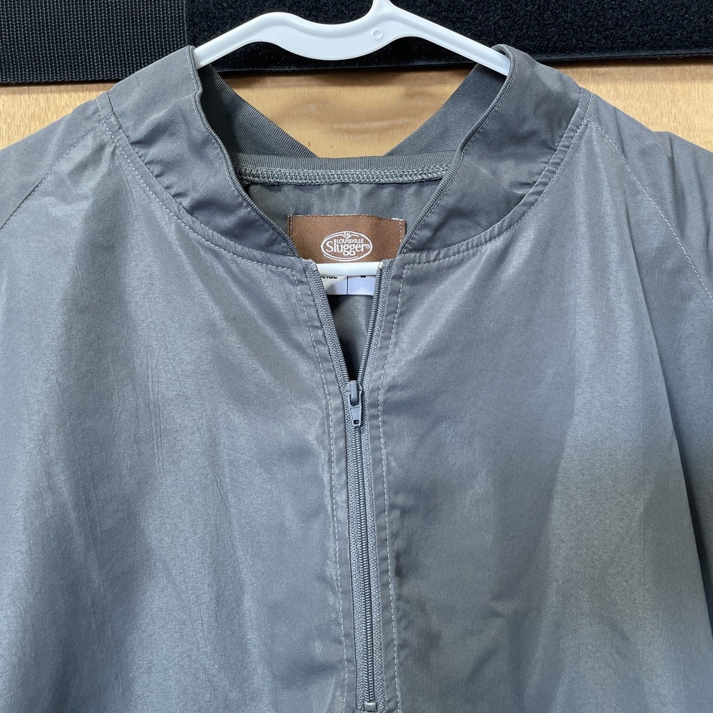 Louisville Slugger Adult Batting Jacket Gray, 1/4 Zip,‎ Short Sleeve, XL